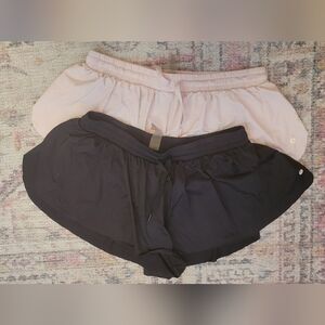 Set Of 2 Flowy Butterfly Type Athletic Shorts- 1 Pink & 1 Black Size L